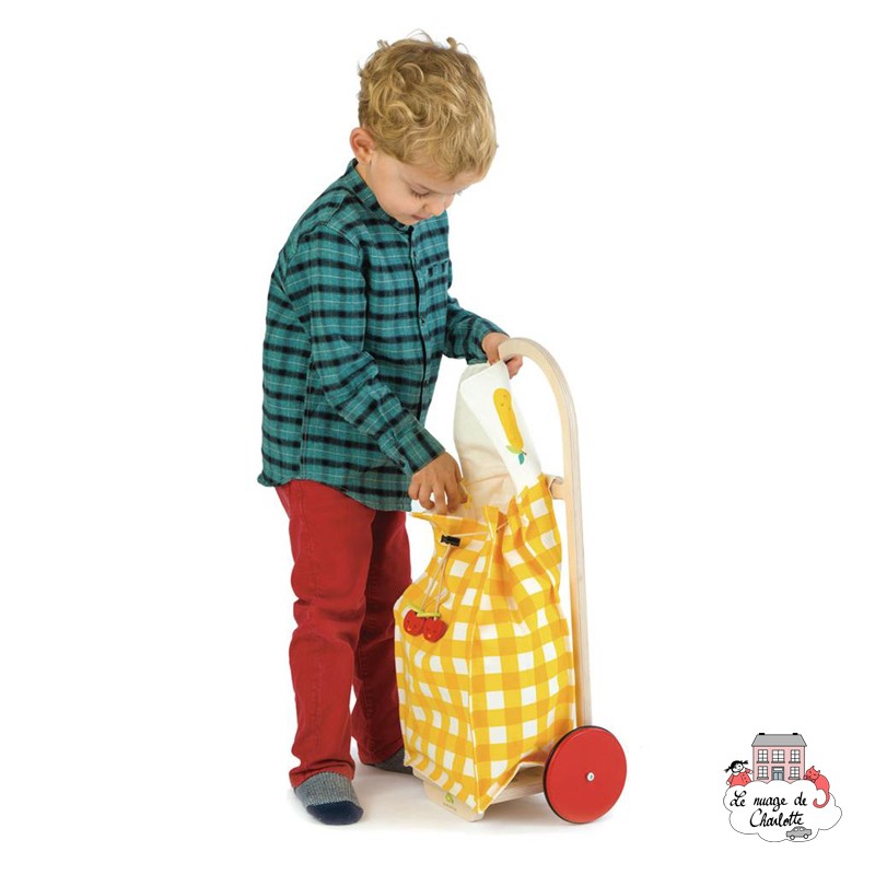 Pull Along Shopping Trolley - TLT-8254Y - Tender Leaf Toys - Kitchens and stores - Le Nuage de Charlotte