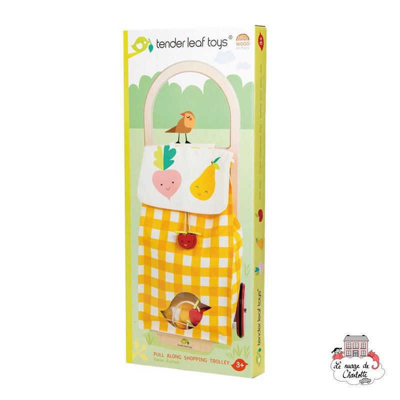 Pull Along Shopping Trolley - TLT-8254Y - Tender Leaf Toys - Kitchens and stores - Le Nuage de Charlotte