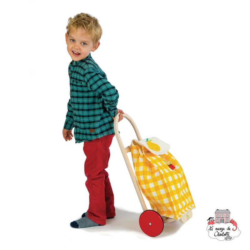 Pull Along Shopping Trolley - TLT-8254Y - Tender Leaf Toys - Kitchens and stores - Le Nuage de Charlotte