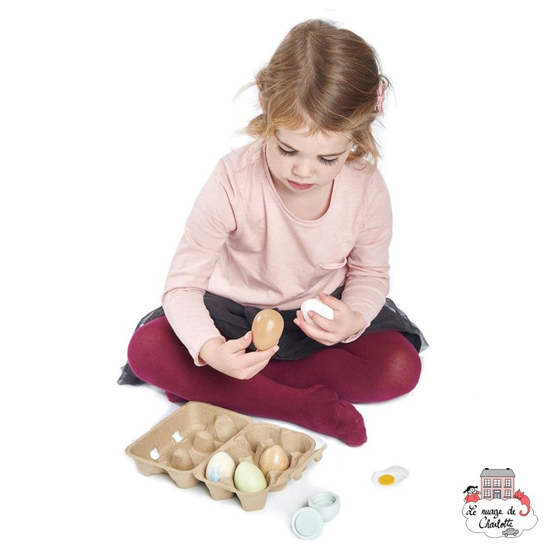 Wooden Eggs - TLT-8285 - Tender Leaf Toys - Play Food - Le Nuage de Charlotte