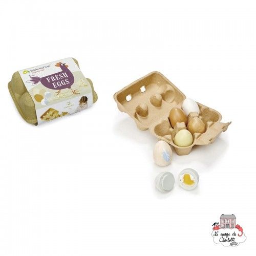 Wooden Eggs - TLT-8285 - Tender Leaf Toys - Play Food - Le Nuage de Charlotte