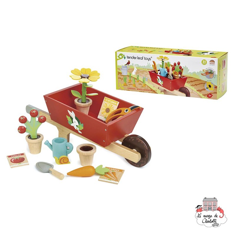 Brouette avec Set de Jardin - TLT-8357 - Tender Leaf Toys - Construction et jardinage - Le Nuage de Charlotte