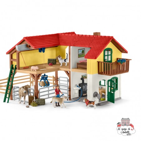 Ferme avec étable et animaux - SCH-42407 - Schleich - Figurines et accessoires - Le Nuage de Charlotte