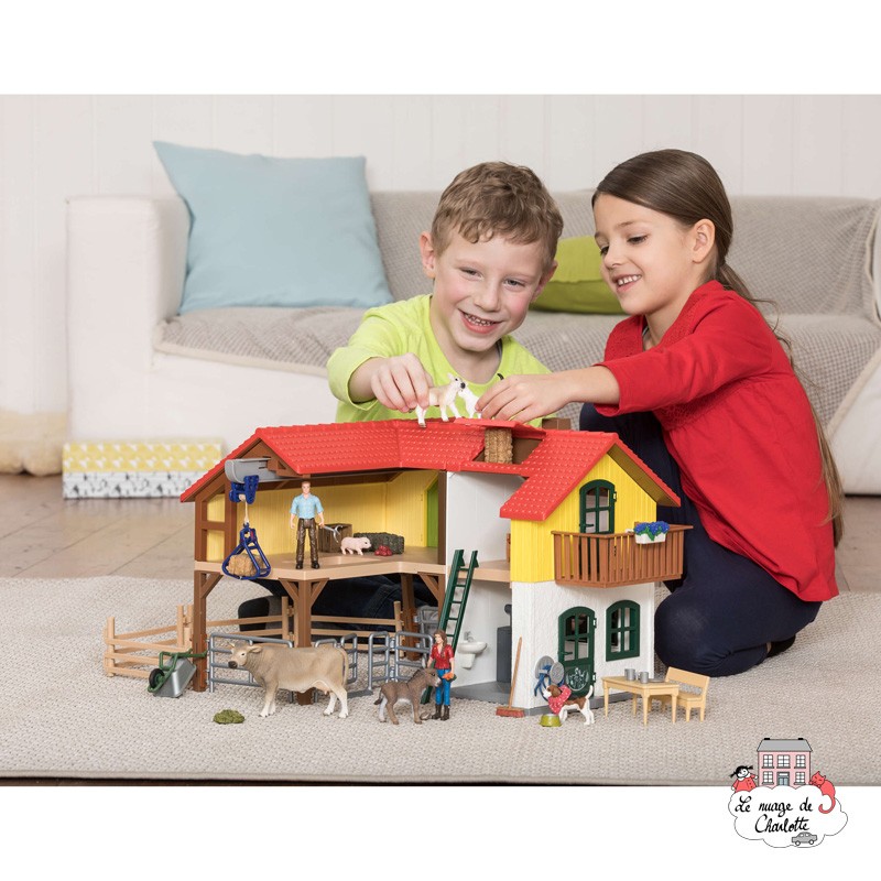 Ferme avec étable et animaux - SCH-42407 - Schleich - Figurines et accessoires - Le Nuage de Charlotte