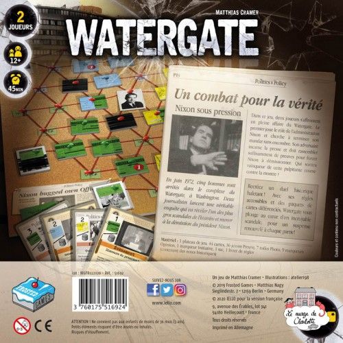 Watergate - IEL-51692 - Iello - Jeux de société - Le Nuage de Charlotte