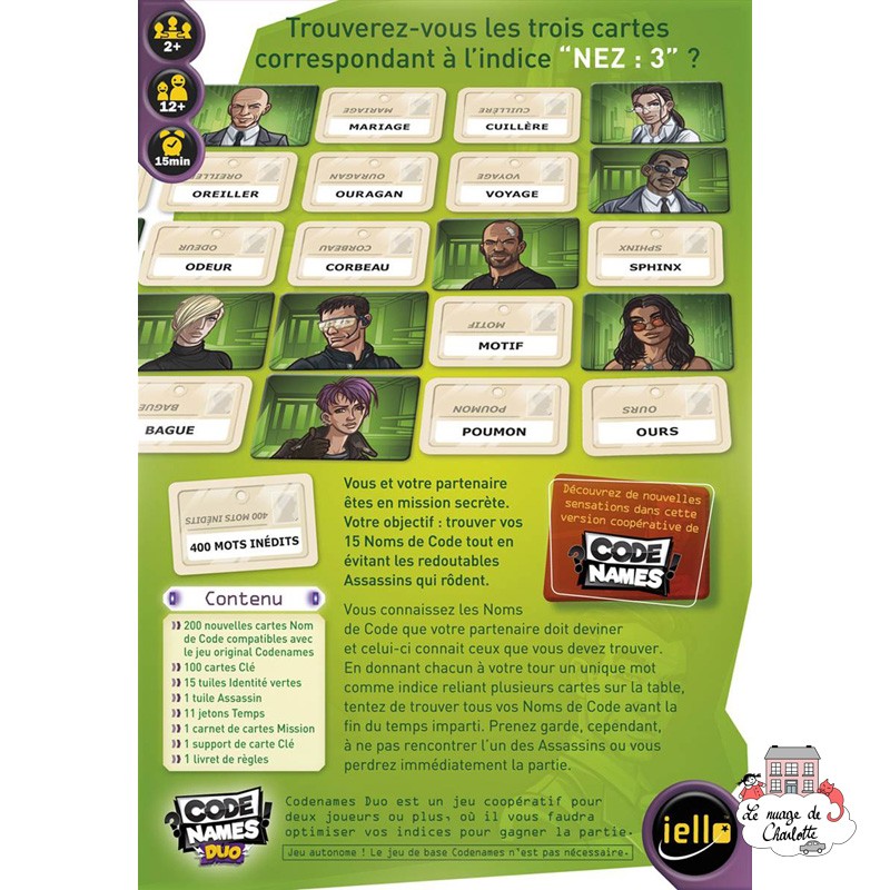 CodeNames Duo - IEL-51472 - Iello - Jeux de société - Le Nuage de Charlotte