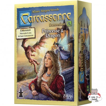 Carcassonne - Ext. 3 Princesse & Dragon - ZMA-70282 - Z-Man - Jeux de société - Le Nuage de Charlotte