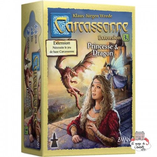 Carcassonne - Ext. 3 Princesse & Dragon - ZMA-70282 - Z-Man - Jeux de société - Le Nuage de Charlotte