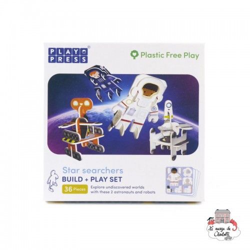 Playpress Set Astronautes & Robots - PLP-S0004 - Playpress Toys - Figurines et accessoires - Le Nuage de Charlotte