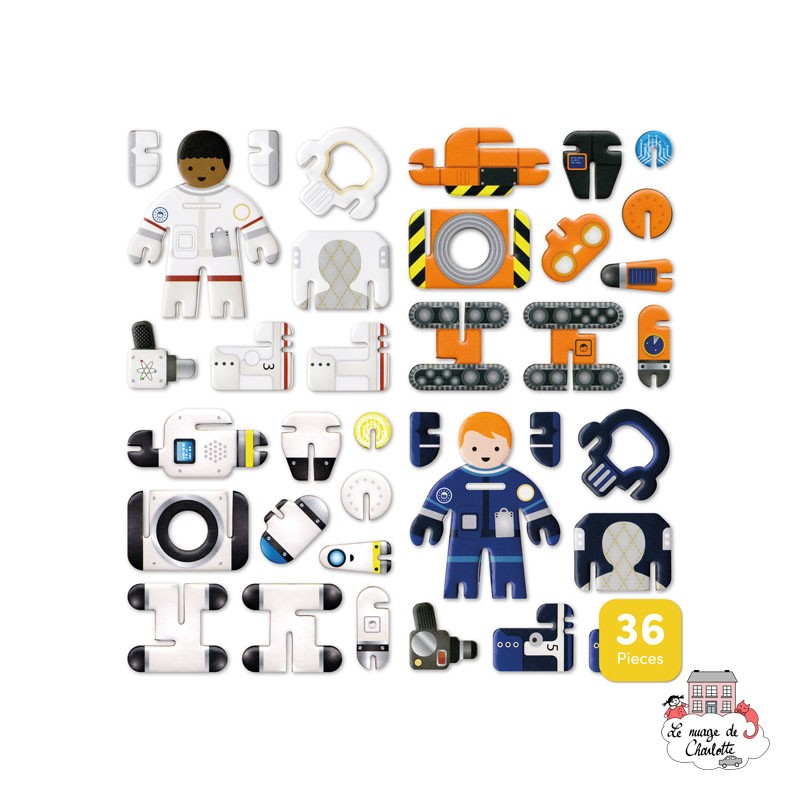 Playpress Set Astronautes & Robots - PLP-S0004 - Playpress Toys - Figurines et accessoires - Le Nuage de Charlotte