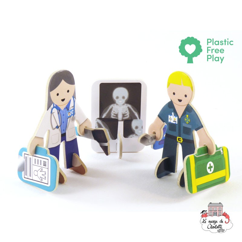 Playpress Set Docteur et Infirmière - PLP-S0003 - Playpress Toys - Figurines et accessoires - Le Nuage de Charlotte