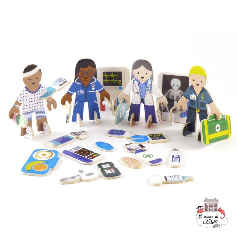 Playpress Set Docteur et Infirmière - PLP-S0003 - Playpress Toys - Figurines et accessoires - Le Nuage de Charlotte