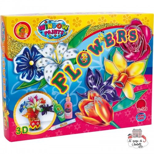 Peinture sur vitres "Fleurs 3D" - SMF-8461 - Small Foot - Boîtes créative - Le Nuage de Charlotte