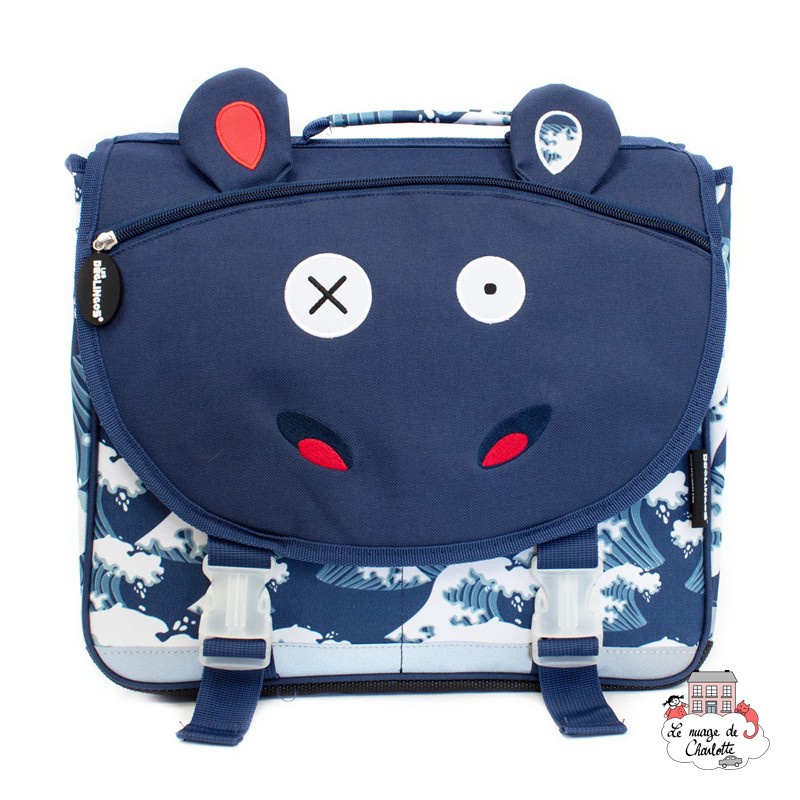 Cartable 35 cm Hippipos l'hippo - DEG-30517 - Les Déglingos - Cartables et sac à dos - Le Nuage de Charlotte