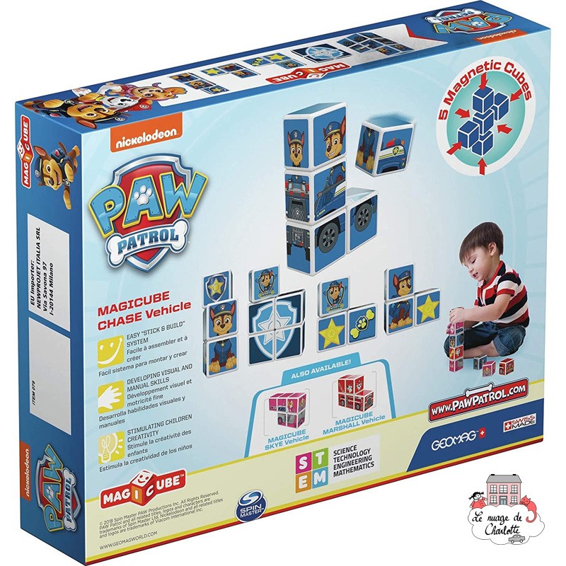 Geomag MagiCube Paw Patrol Chase Police Truck - GEO-079 - Geomag - Magnetic elements - Le Nuage de Charlotte