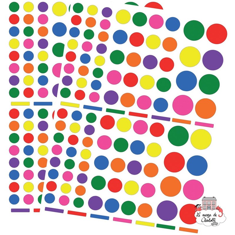 Multicolored Round Stickers - APL-12970 - APLI - Stickers and gommettes - Le Nuage de Charlotte