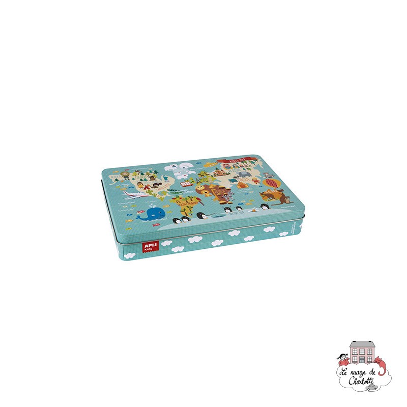 Puzzle Map Monde "By Marina Hogan" - APL-14550 - APLI - Puzzles pour les petits - Le Nuage de Charlotte