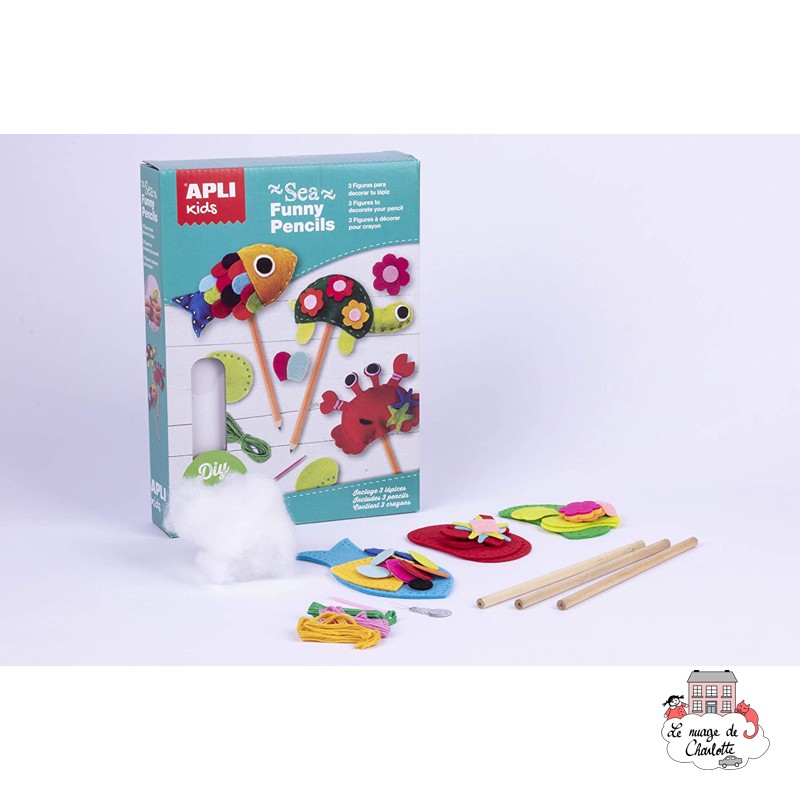 Kit Funny pencils - Animaux marins - APL-15142 - APLI - Boîtes créative - Le Nuage de Charlotte