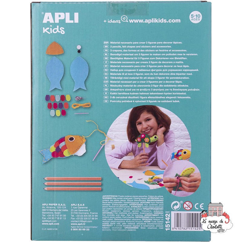 Kit Funny pencils - Animaux marins - APL-15142 - APLI - Boîtes créative - Le Nuage de Charlotte