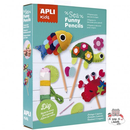 Kit Funny pencils - Animaux marins - APL-15142 - APLI - Boîtes créative - Le Nuage de Charlotte