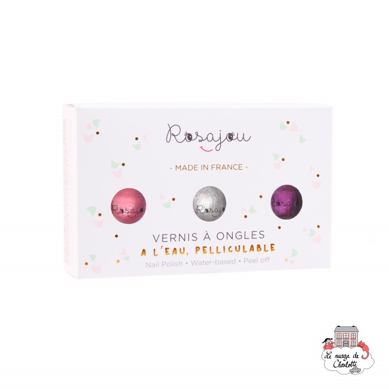 Coffret 3 Vernis "Rubis" / "Perle" / "Royal" - ROS-COVA20B - Rosajou - Maquillage et cosmétique fantaisie pour enfants - Le N...