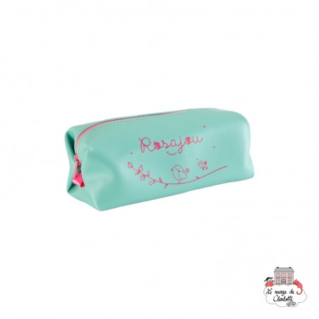 Green cosmetic or pencil bag - ROS-TR18V - Rosajou - Maquillage et cosmétique fantaisie pour enfants - Le Nuage de Charlotte