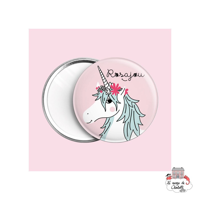 Pocket mirror - Unicorn - ROS-M02 - Rosajou - Pocket mirror - Le Nuage de Charlotte