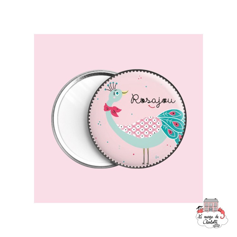 Pocket mirror - Peacock - ROS-M01 - Rosajou - Pocket mirror - Le Nuage de Charlotte