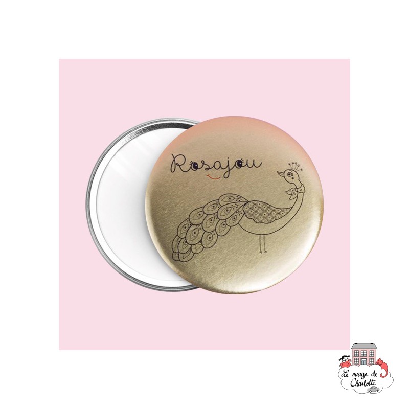 Pocket mirror - Peacock Gold - ROS-M03 - Rosajou - Pocket mirror - Le Nuage de Charlotte