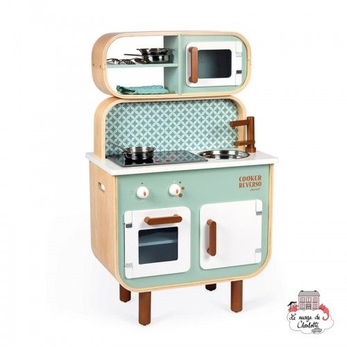 Cuisine double face Coocker Reverso (Bois) - JAN-J06594 - Janod - Cuisines et magasins - Le Nuage de Charlotte