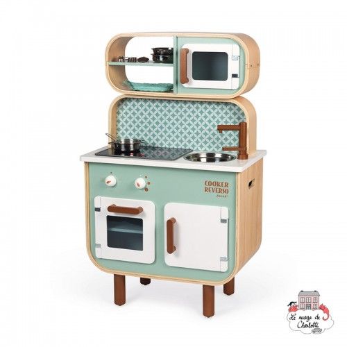 Cuisine double face Coocker Reverso (Bois) - JAN-J06594 - Janod - Cuisines et magasins - Le Nuage de Charlotte