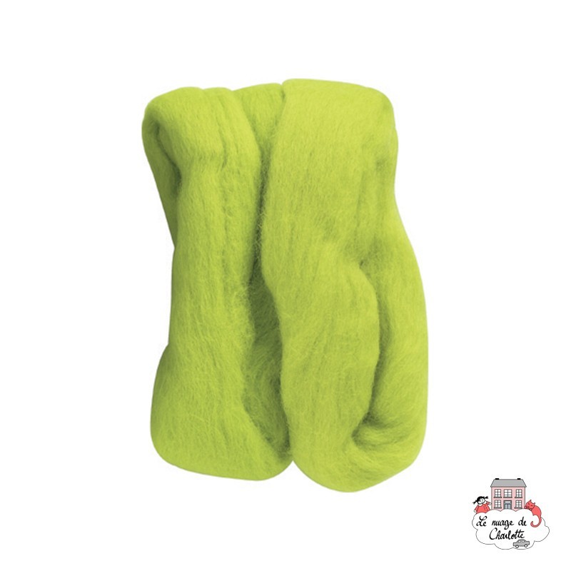 Natural Wool Roving - Lime - CLV-7921 - Clover - Felting - Le Nuage de Charlotte