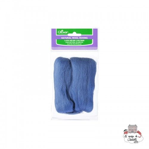 Laine mèche à feutrer - Bleu - CLV-7923 - Clover - Feutrage - Le Nuage de Charlotte