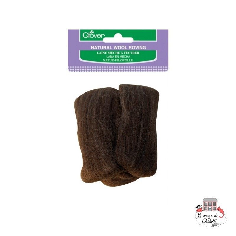 Natural Wool Roving - Choco - CLV-7936 - Clover - Felting - Le Nuage de Charlotte