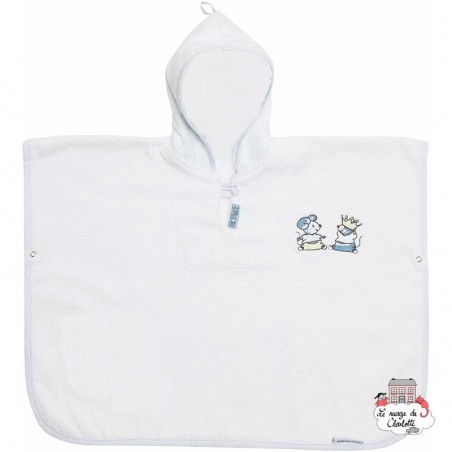 Bath poncho (T86/92) - Little Mice - White - BBJ-ponchomice - bébé-jou - Bath linen - Le Nuage de Charlotte