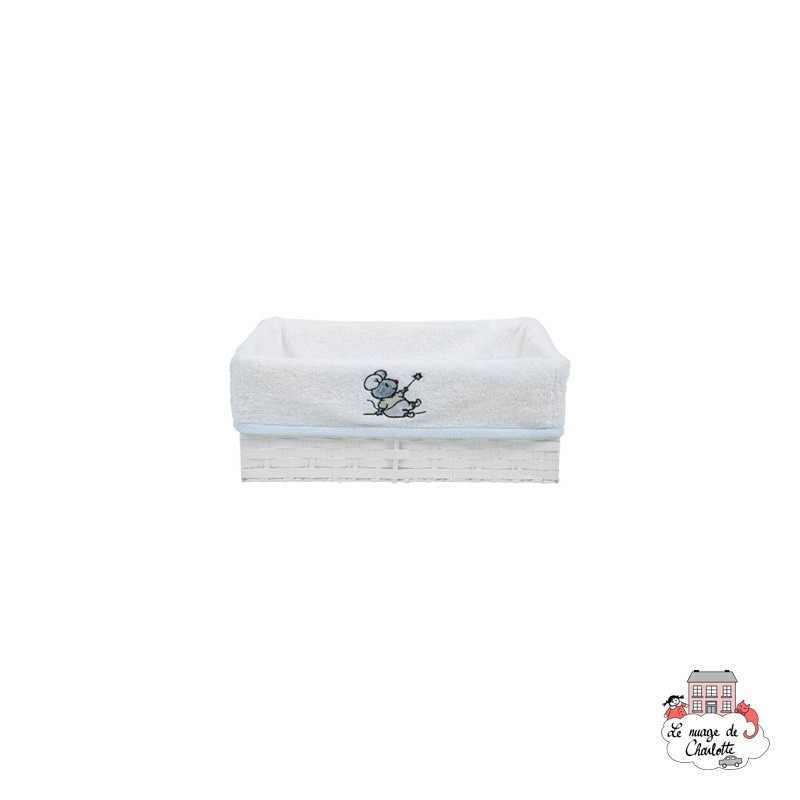 Basket cover - Little Mice - white - BBJ-panmice - bébé-jou - Bath linen - Le Nuage de Charlotte