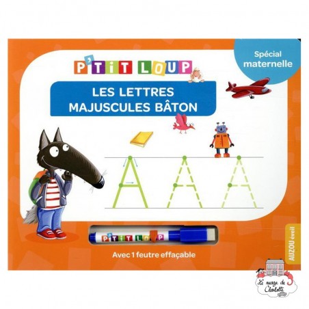 P'tit loup Les lettres majuscules bâton - AUZ-9782733876831 - Editions Auzou - Activity Books - Le Nuage de Charlotte