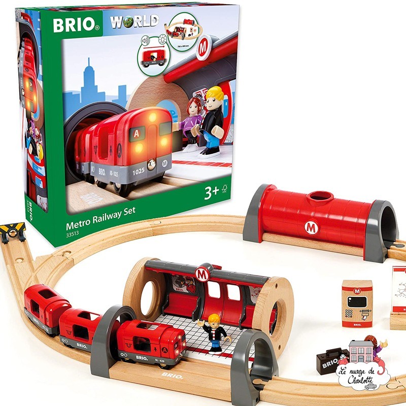 BRIO® WORLD Circuit de train base métro bois 33513