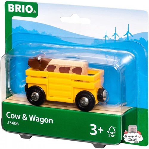 Wagon transport de bétail - BRI-33406 - Brio - Petits trains en bois - Le Nuage de Charlotte