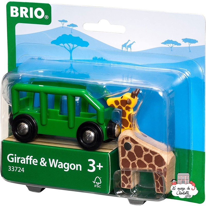 Giraffe & Wagon - BRI-33724 - Brio - Wooden Railway and Trains - Le Nuage de Charlotte