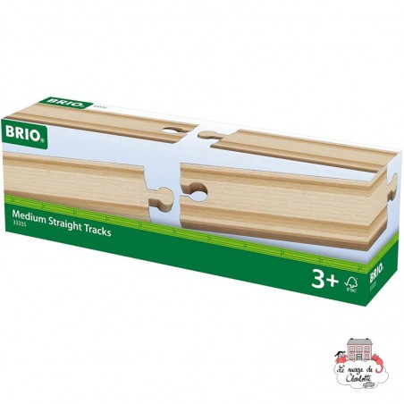 Rails moyens droits - BRI-33335 - Brio - Petits trains en bois - Le Nuage de Charlotte