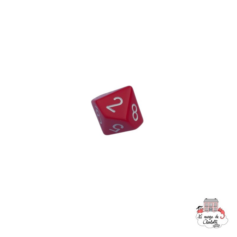 D10 - Opaque - rouge/blanc - CHE-CHX26204 - Chessex - Dés, sacs et autres accessoires - Le Nuage de Charlotte