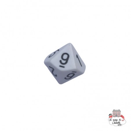 D10 - Opaque - blanc/noir - CHE-CHX26201 - Chessex - Dés, sacs et autres accessoires - Le Nuage de Charlotte