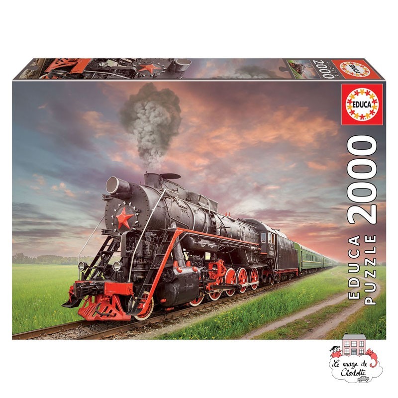 Locomotive à vapeur - EDU-18503 - Educa Borras - Puzzles pour les plus grands - Le Nuage de Charlotte