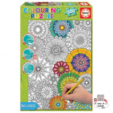 Colouring Puzzle - Big Beautiful Blossoms - EDU-17090 - Educa Borras - 100 pieces - Le Nuage de Charlotte