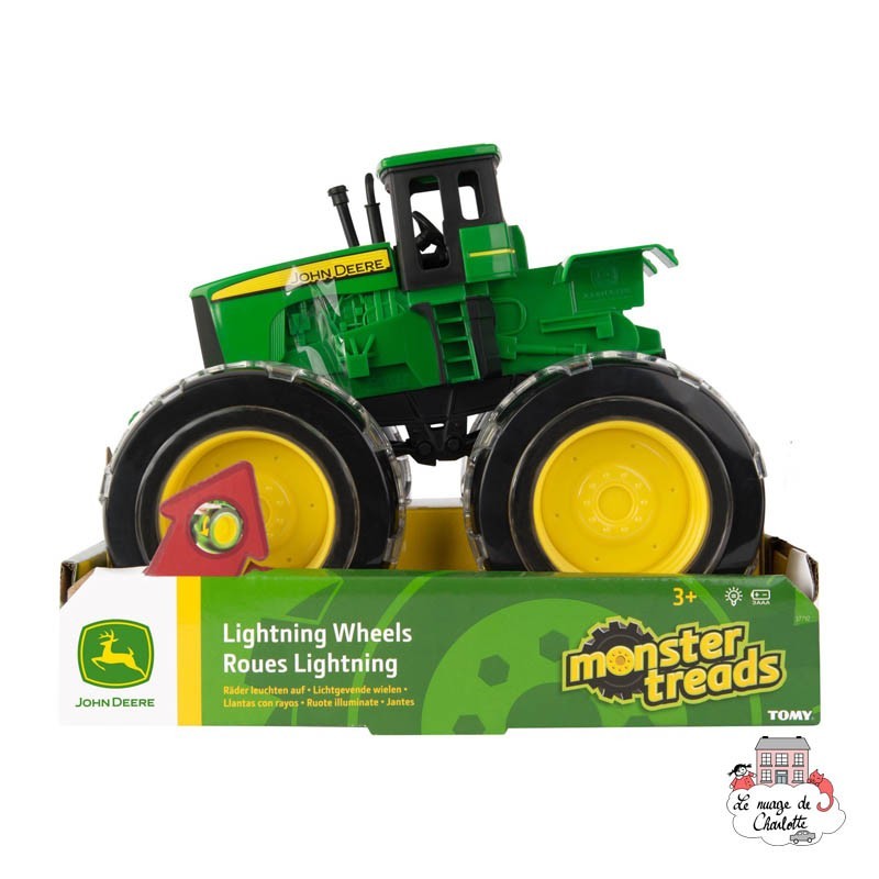 John Deere Monster Treads Tracteur Roues Lightning - TOM-46434 - Tomy - Voitures, camions, etc. - Le Nuage de Charlotte