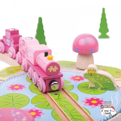 Plaque tournante nénuphar - BIG-BJT265 - Bigjigs - Petits trains en bois - Le Nuage de Charlotte