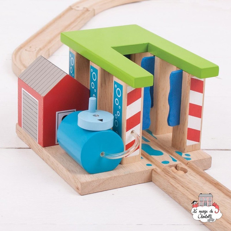 Station de lavage de train - BIG-BJT250 - Bigjigs - Petits trains en bois - Le Nuage de Charlotte