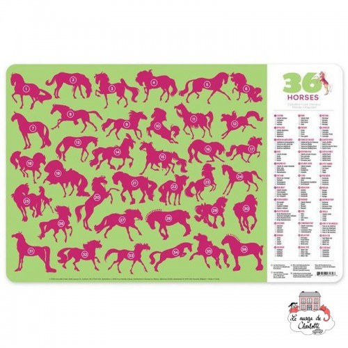 Placemat - 36 horses - CCR-2843-9 - Crocodile Creek - Placemats - Le Nuage de Charlotte