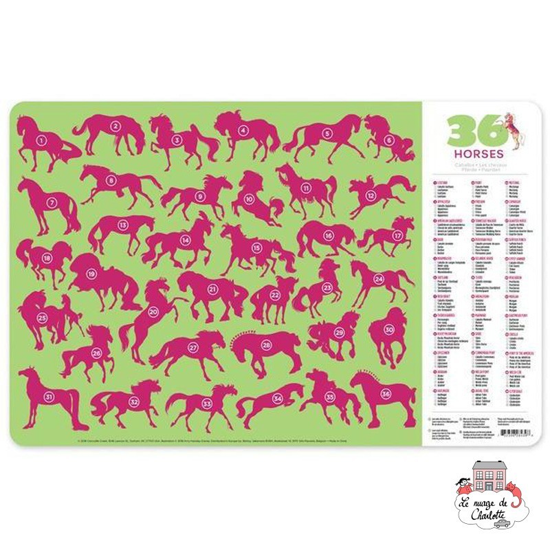 Placemat - 36 horses - CCR-2843-9 - Crocodile Creek - Placemats - Le Nuage de Charlotte